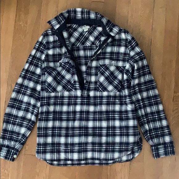 quarter zip flannel pullover